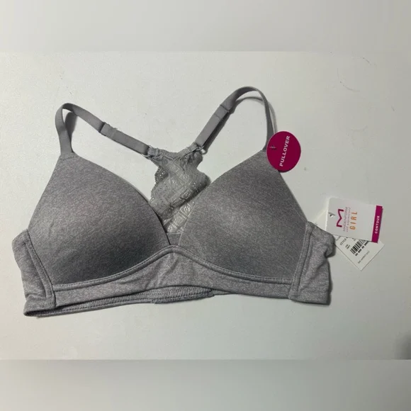NWT Maidenform 34A Girl Contour Bra lace adjustable Racerback wireless sports - Picture 1 of 6